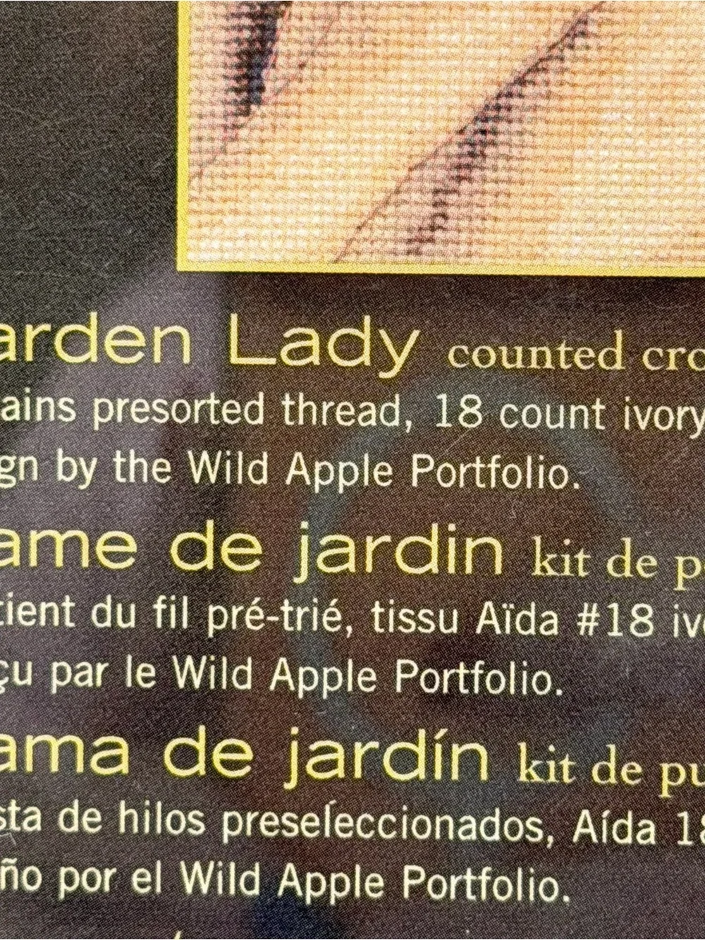 Dimensions Petite Gold Collection Crosstitch Kit Garden Lady Wild Apple Designs